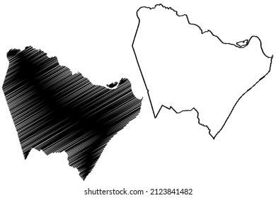 Roteiro municipality (Alagoas state, Municipalities of Brazil, Federative Republic of Brazil) map vector illustration, scribble sketch Roteiro map