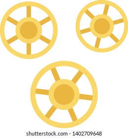 Rotelle flat design long shadow color icon. Wagon wheels shaped pasta. Raw uncooked ruote noodles. Italian cuisine. Culinary semi-finished product for soup or garnish. Vector silhouette illustration