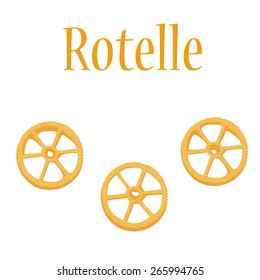 Rotelle pasta vector isolated, macaroni icon, pasta collection