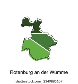 Rotenberg An Der Wumme City Map Illustration Design, World Map International vector template colorful with outline graphic