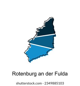 Rotenburg An Der Fulda City Map Illustration Design, World Map International vector template colorful with outline graphic