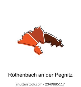 Rothenbach An Der Pegnitz City Map Illustration Design, World Map International vector template colorful with outline graphic