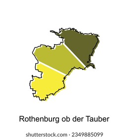 Rothenburg Ob Der Tauber City Map Illustration Design, World Map International vector template colorful with outline graphic