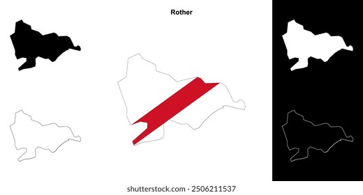 Rother blank outline map set