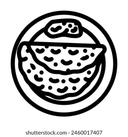 roti bread indian cuisine line icon vector. roti bread indian cuisine sign. isolated contour symbol black illustration