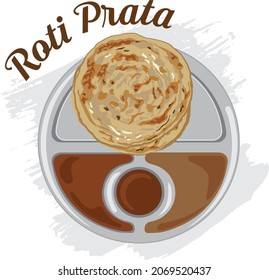 Roti canai, also known as roti prata, is an Indian-influenced flatbread dish found in several countries in Southeast Asia, including Brunei, Indonesia, Malaysia and Singapore.