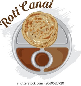 Roti canai, also known as roti prata, is an Indian-influenced flatbread dish found in several countries in Southeast Asia, including Brunei, Indonesia, Malaysia and Singapore.