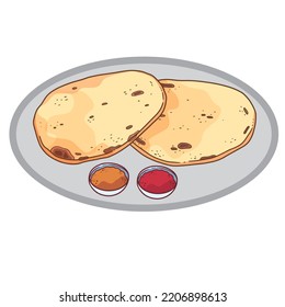 Roti Parata or Roti Canai, traditional Indian food.
