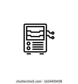 Rotisserie  vector icon in linear, outline icon isolated on white background