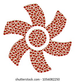 Rotor composition of tomato. Vector tomato elements are combined into rotor shape. Diet vector illustration.