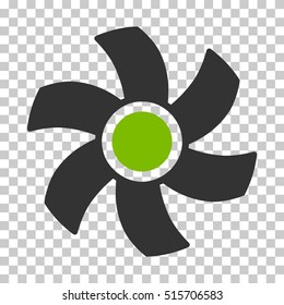 Rotor EPS vector icon. Illustration style is flat iconic bicolor eco green and gray symbol.