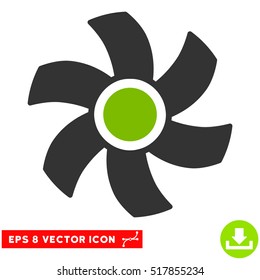 Rotor EPS vector pictograph. Illustration style is flat iconic bicolor eco green and gray symbol on white background.
