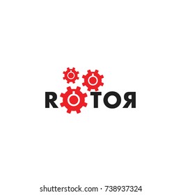 Rotor Gear logo design vector