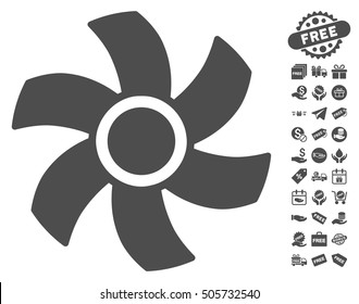 Rotor icon with free bonus pictograph collection. Vector illustration style is flat iconic symbols, gray color, white background.