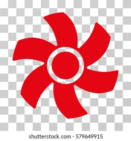 Rotor icon. Vector illustration style is flat iconic symbol, red color, transparent background. Designed for web and software interfaces.