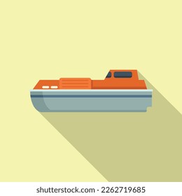 Rotor rescue boat icon flat vector. Sea life. Safety vest