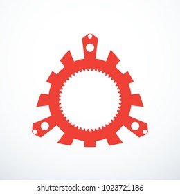 Rotor of rotary Wankel engine. Vector illustration