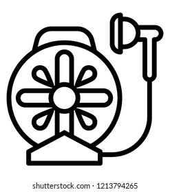 Rotor spray system in line icon design 