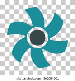 Rotor vector icon. Illustration style is flat iconic bicolor soft blue symbol on a transparent background.