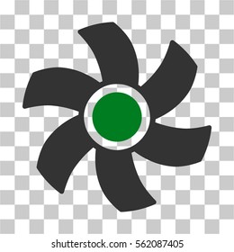Rotor vector icon. Illustration style is flat iconic bicolor green and gray symbol on a transparent background.