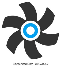 Rotor vector icon. Style is bicolor flat symbol, blue and gray colors, rounded angles, white background.