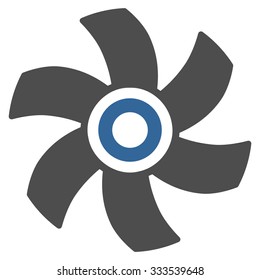 Rotor vector icon. Style is bicolor flat symbol, cobalt and gray colors, rounded angles, white background.