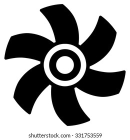 Rotor vector icon. Style is flat symbol, black color, rounded angles, white background.