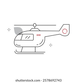 Rotorcraft Helicopter Air Transport Vector Icon Design