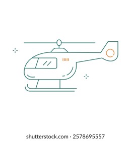 Rotorcraft Helicopter Flying Vector Icon Design