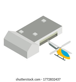 Icono de la moto. Icométrica ilustración del icono vectorial de rotorcraft para web