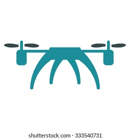 Rotorcraft vector icon. Style is bicolor flat symbol, soft blue colors, rounded angles, white background.