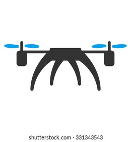Rotorcraft vector icon. Style is flat symbol, rounded angles, white background.