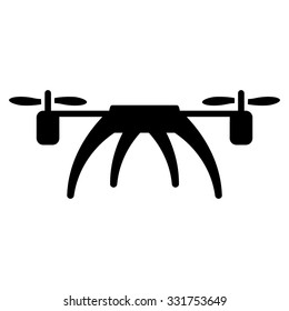 Rotorcraft vector icon. Style is flat symbol, black color, rounded angles, white background.