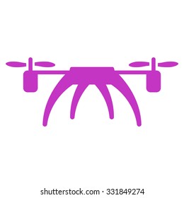 Rotorcraft vector icon. Style is flat symbol, violet color, rounded angles, white background.