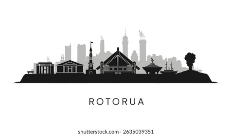 Rotorua Skyline New Zealand Vector.