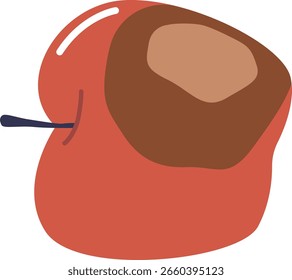 Rotten Apfelfrucht, Vektorgrafik