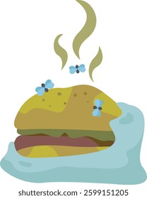 Rotten burger concept vector illustration
