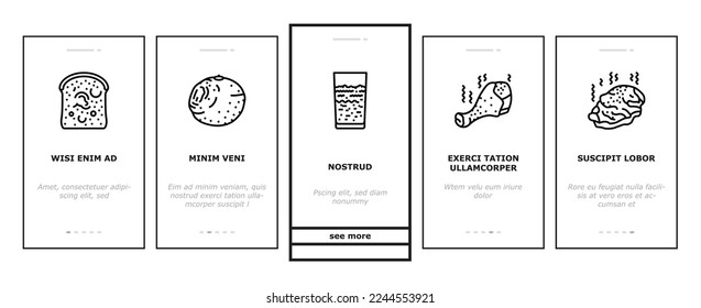 rotten food fruit waste garbage onboarding mobile vector. organic green, mold bad, nature rot, trash dirty, compost spoiled, damaged vegetable rotten food fruit waste garbage Illustration