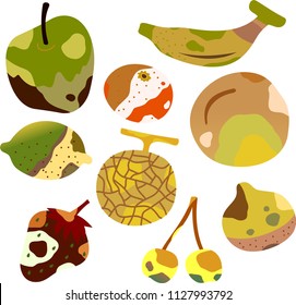 Rotten Fruit Illustration Set 2