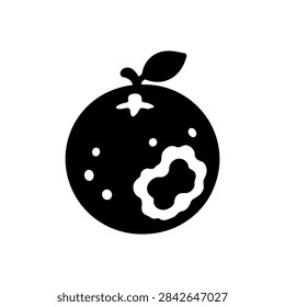 Rotten Orange with Mold Spots Solid Icon