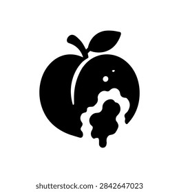 Rotten Peach with Mold and Decay Solid Icon