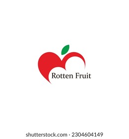 rotten red fruit symbol icon vector 