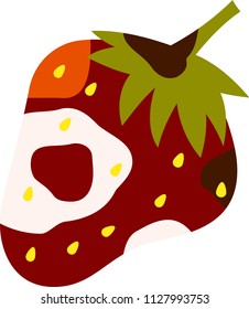 Rotten strawberry illustration
