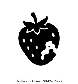 Rotten Strawberry with Mold Spots Solid Icon