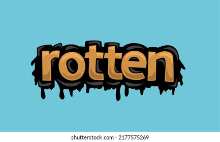 ROTTEN writing vector design on blue background