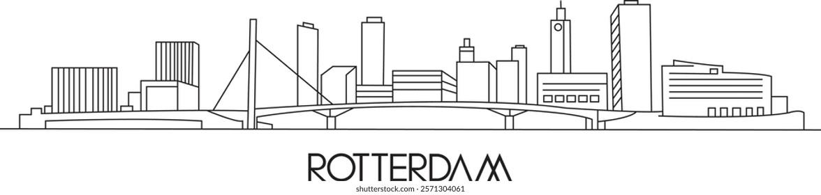 Rotterdam City Line Draw Simple Minimalist