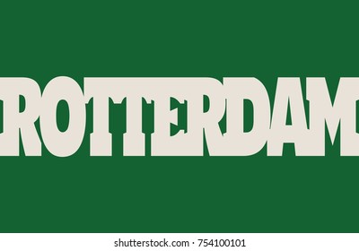 Rotterdam flag design concept. Flag with city name word. Image relative to travel and politic themes