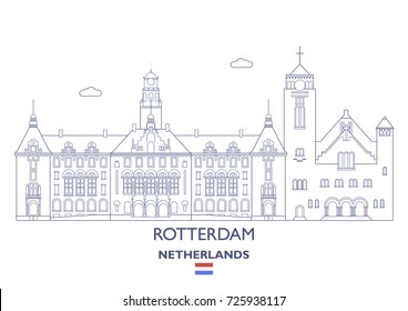 Rotterdam Linear City Skyline, Netherlands