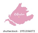 Rotterdam map. Vector flat illustration on isolated white background.