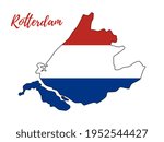Rotterdam map. Vector flat illustration on isolated white background.